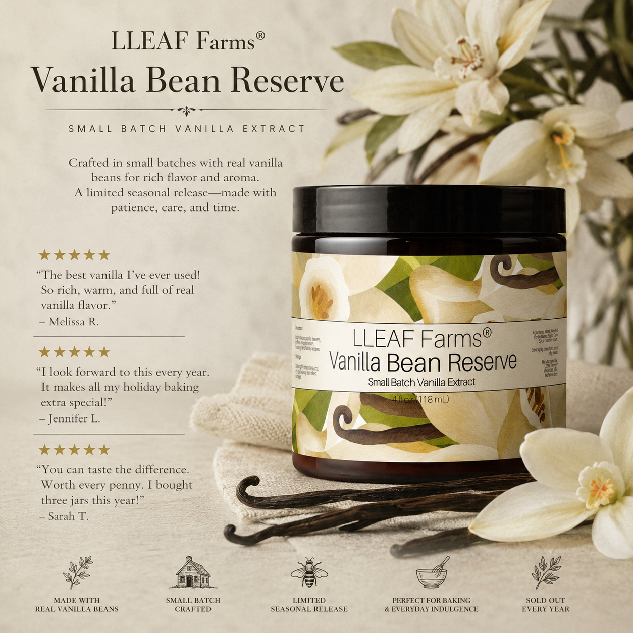 LLEAF® Farms Vanilla Bean Reserve Paste