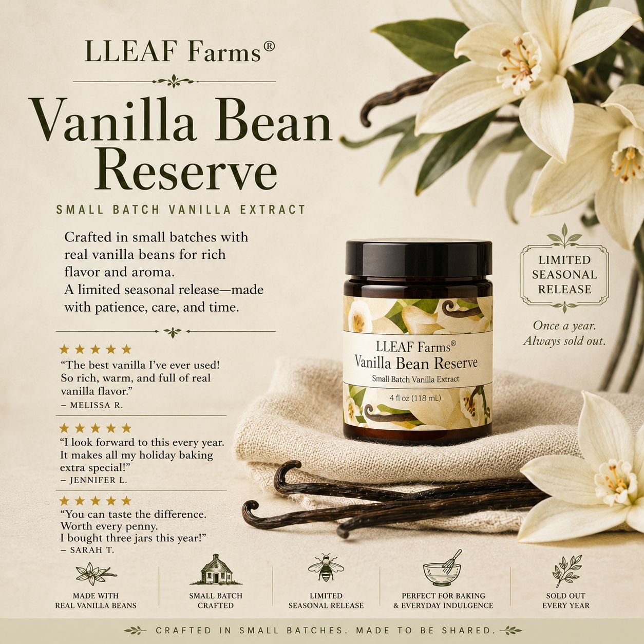 LLEAF® Farms Vanilla Bean Reserve Paste