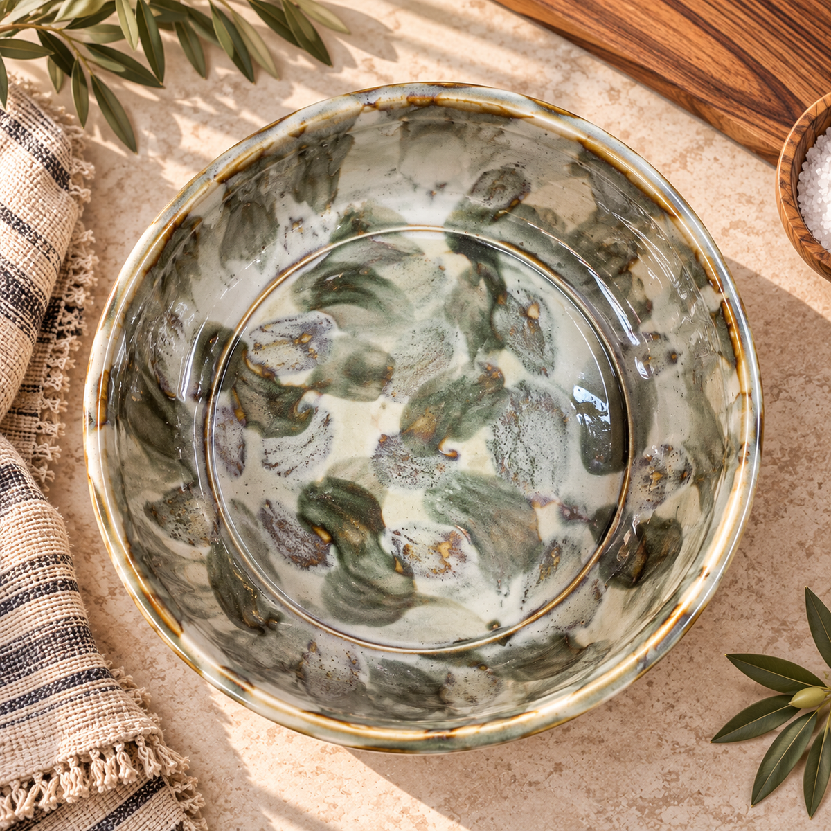 Woodland Mist Ceramic Serving Bowl - Designed by Allison Waggoner