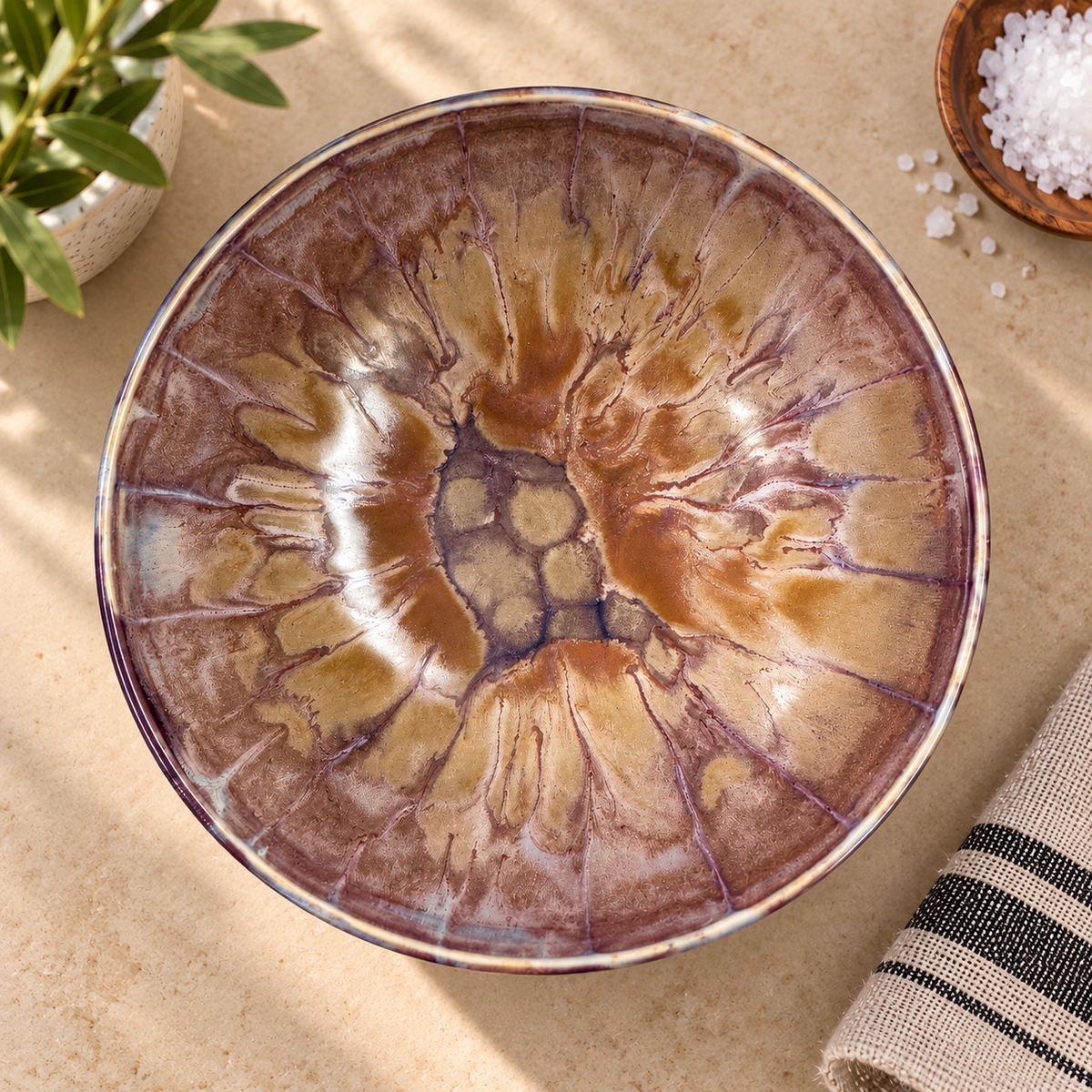 Autumn Bloom Ceramic Serving Bowl | Allison Waggoner Ceramics - One of a Kind