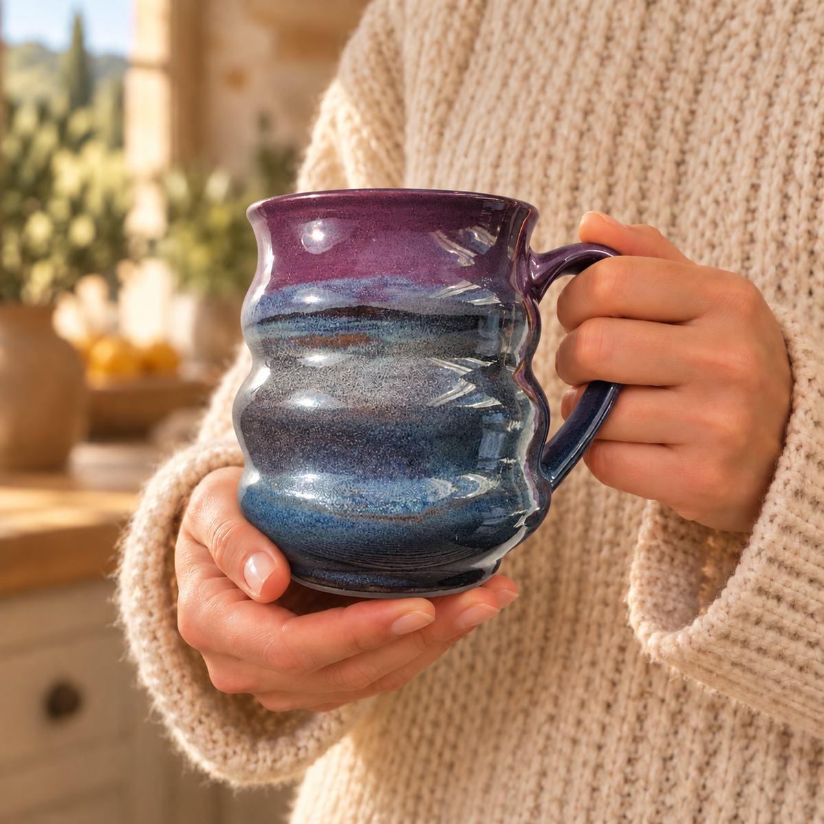 Sapphire 14 oz Ceramic Mug | Allison Waggoner Ceramics