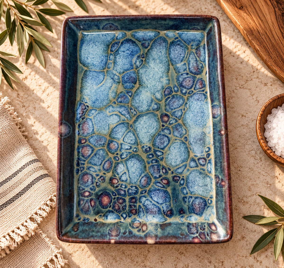 Blue Lagoon Ceramic Tray | One of a Kind