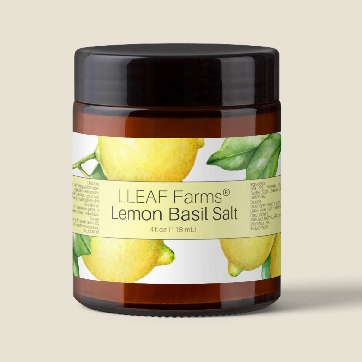 LLEAF® Farms - Lemon Basil Herbed Salt