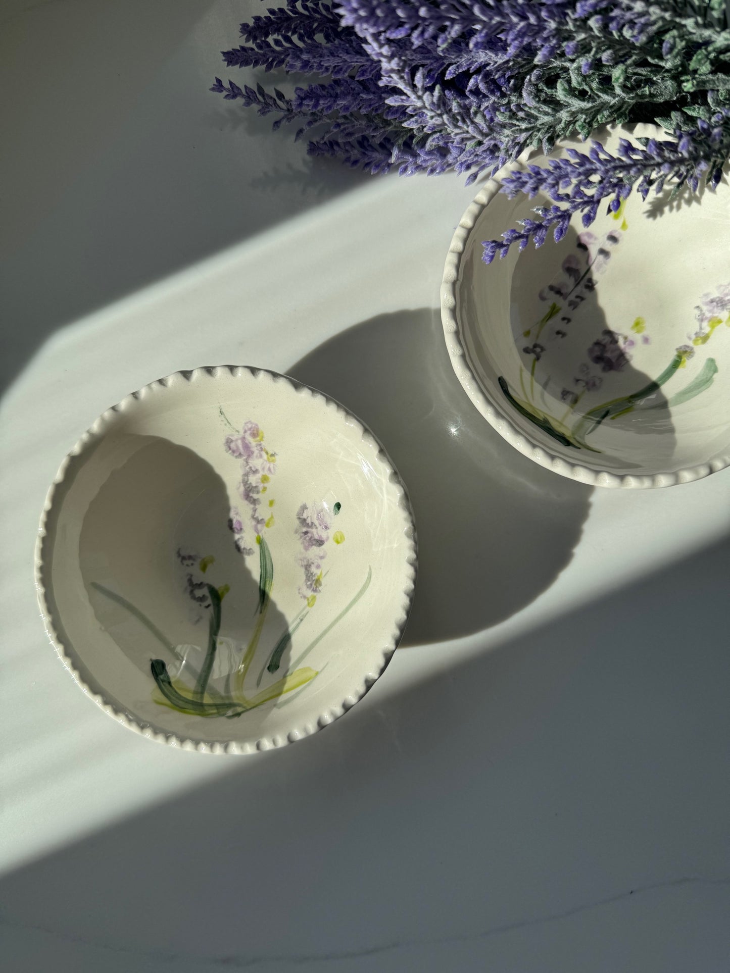 Lavender Ring Dish - Hand Painted and Signed