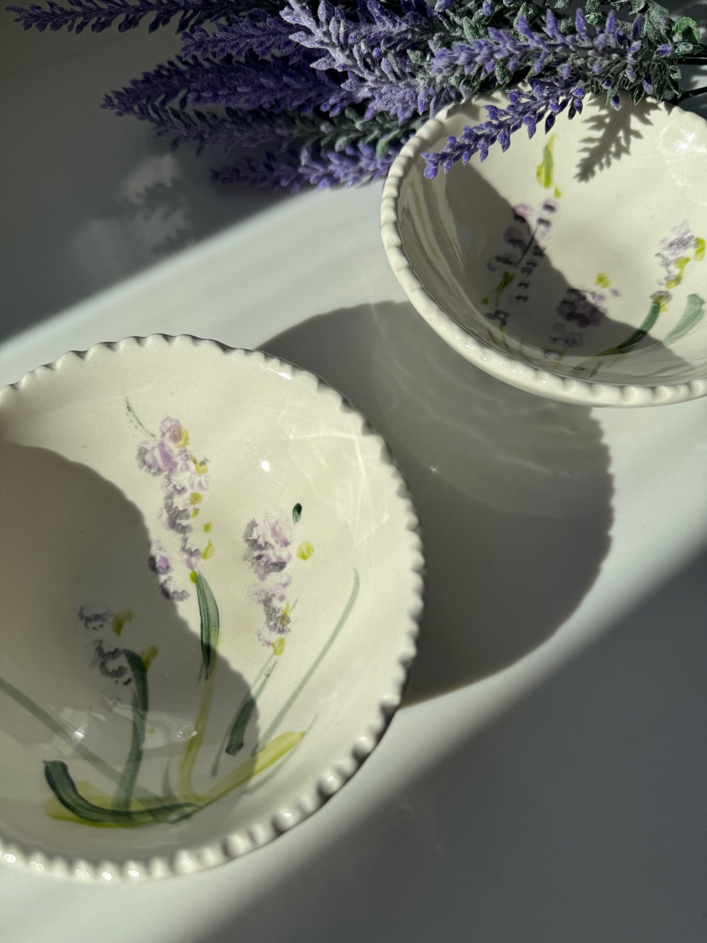 Lavender Ring Dish - Hand Painted and Signed